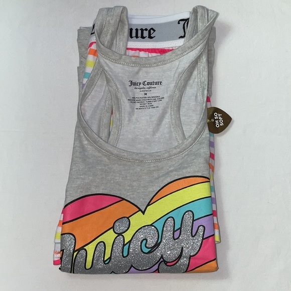 LAST TWO AVAILABLE!!- New Juicy Couture Tank & Shorts Pajamas PJs Set - Picture 5 of 15